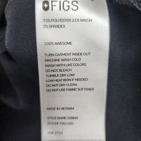 FIGS Technical Collection Scrub Top Women L Black FW1100 Pockets Medical Nurse - Picture 9 of 9